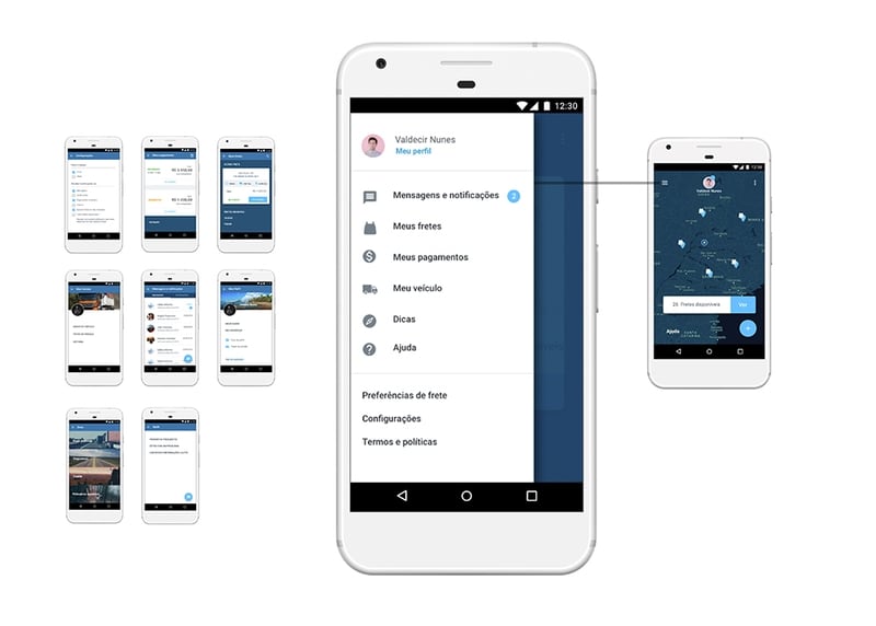 Identidade aplicada ao menu de perfil do app mobile