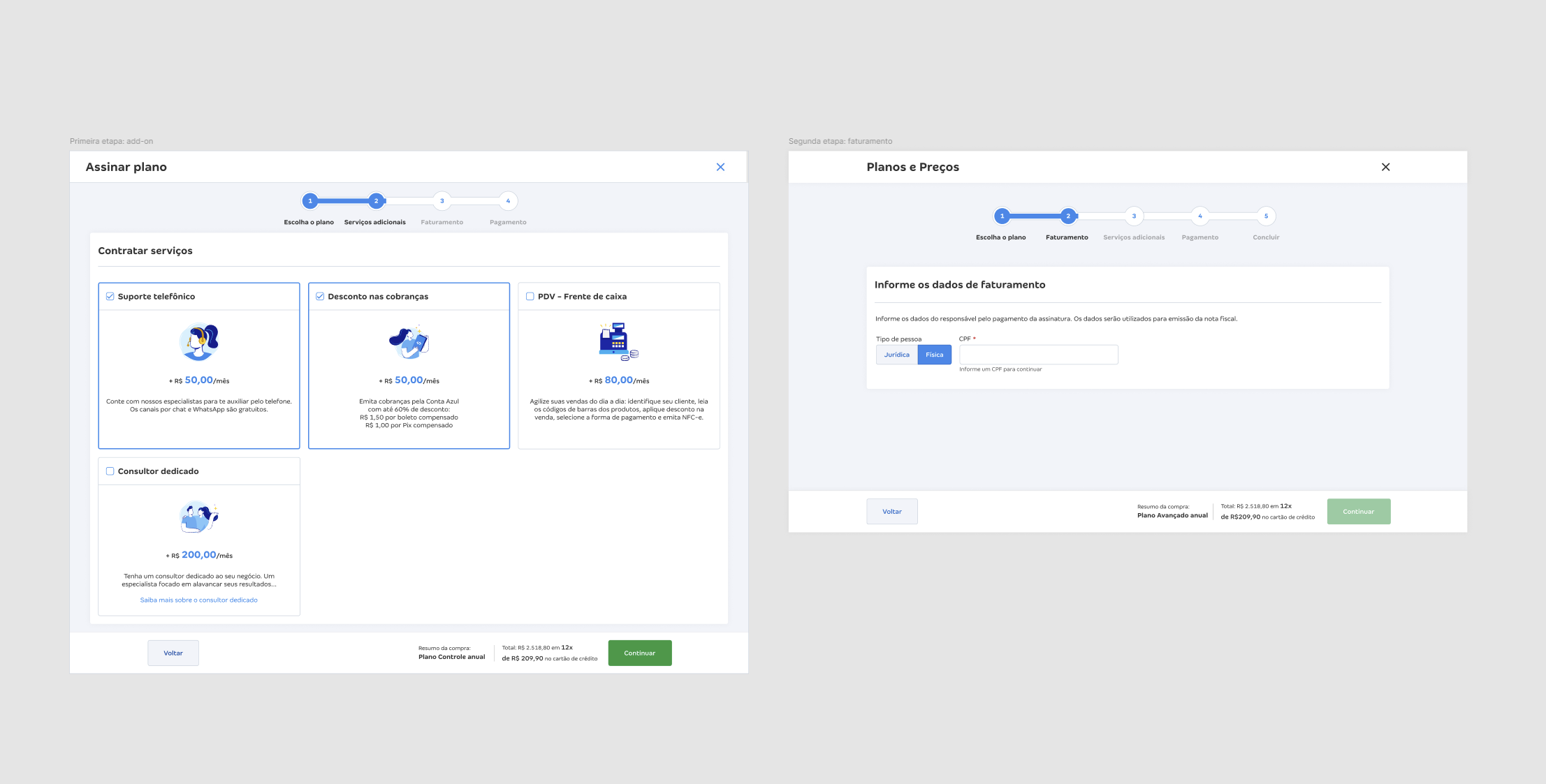 Reposicionamento da etapa de add-on no fluxo de sugestão de compra
