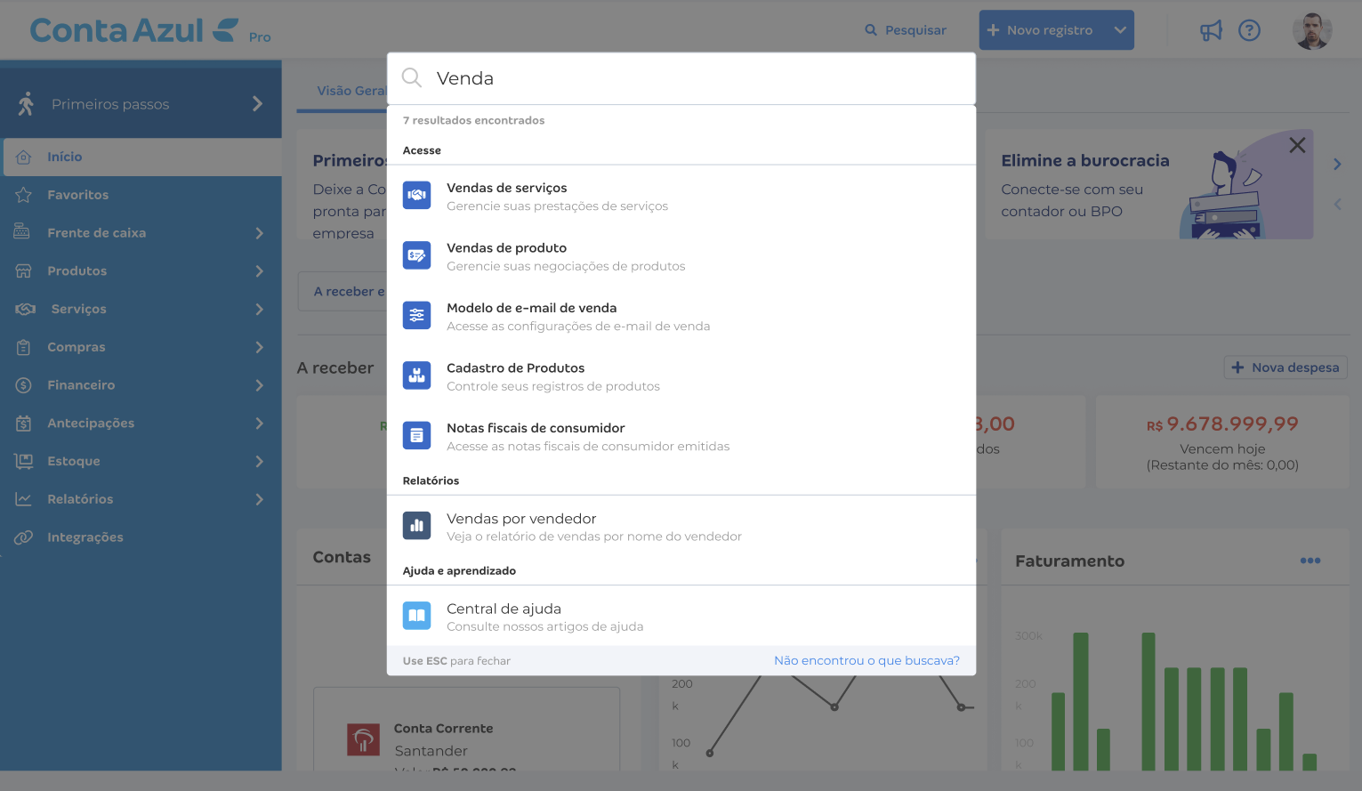Busca global V2 — iconografia e descrições por item