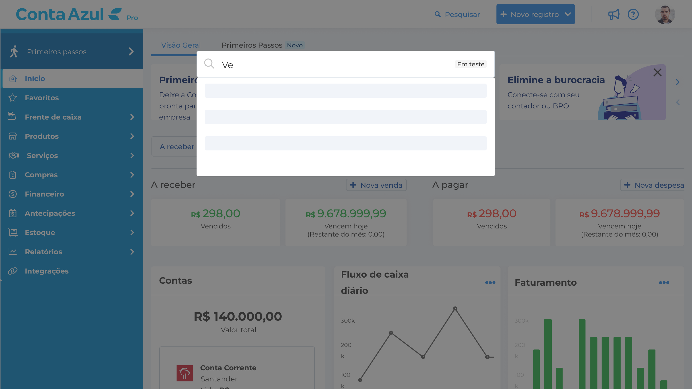 Estado intermediário: skeleton enquanto os resultados carregam