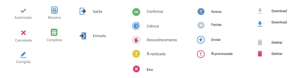 Família de ícones unificada entre os produtos