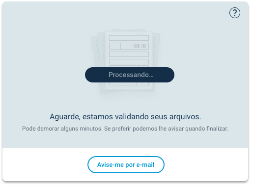 Feedback de validação dos arquivos enviados